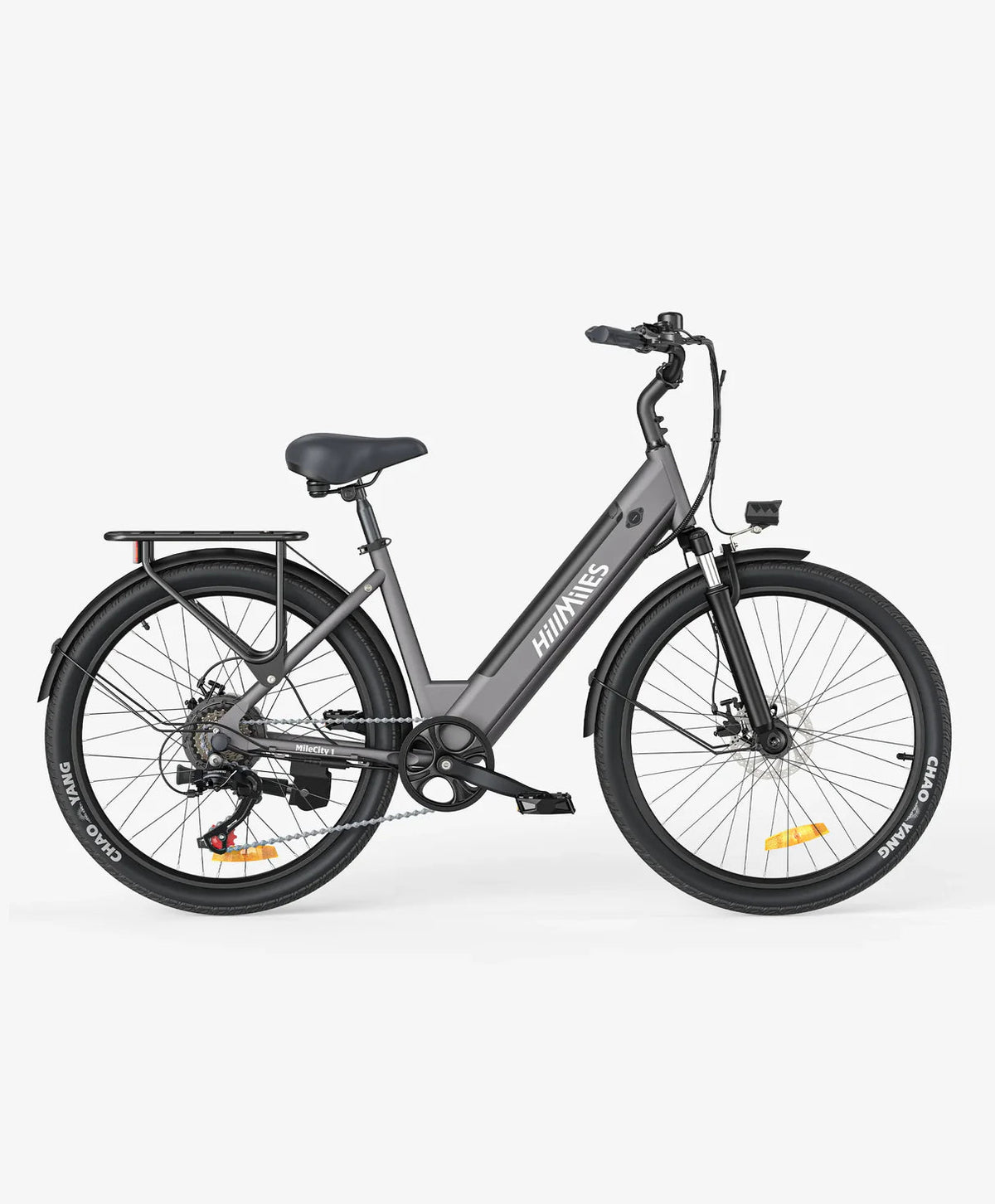 MileCity 1 elcykel i grå, sedd från sidan