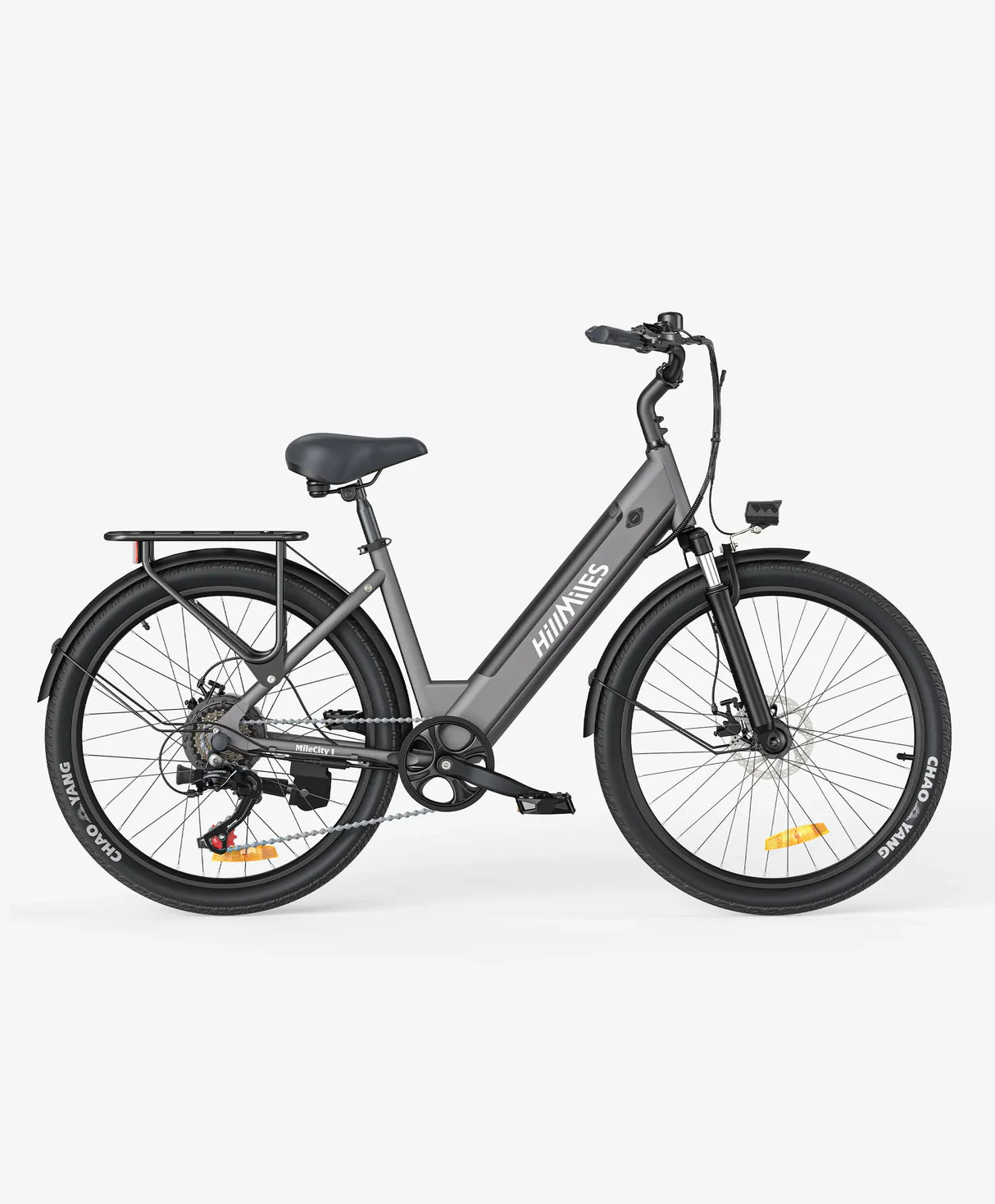MileCity 1 elcykel i grå, sedd från sidan